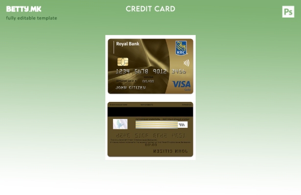 златен шаблон за виза за банка во модерен стил на Барбадос